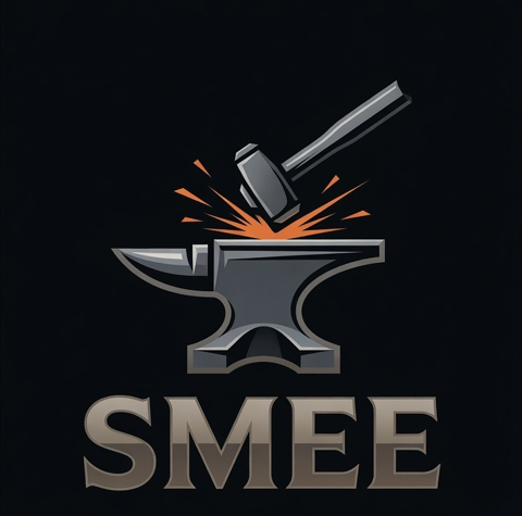 Smee Comics anvil and hammer logo